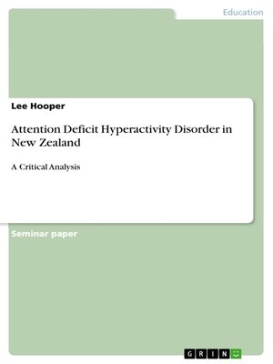 cover image of Attention Deficit Hyperactivity Disorder in New Zealand